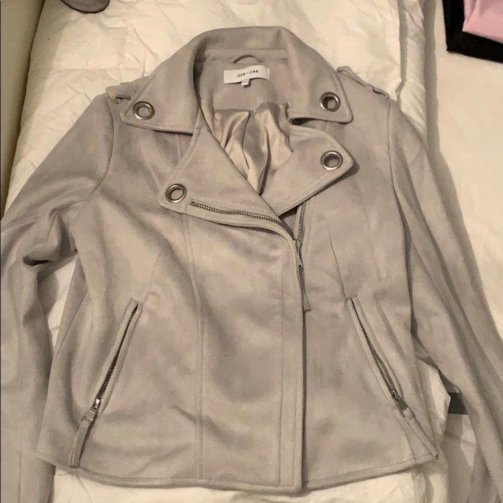 John + Jenn Gray Faux Suede Jacket
